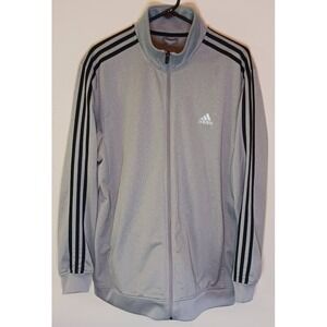 Adidas Originals Grey Black Stripes Track Top Full Zip Jacket Mens Sz XL